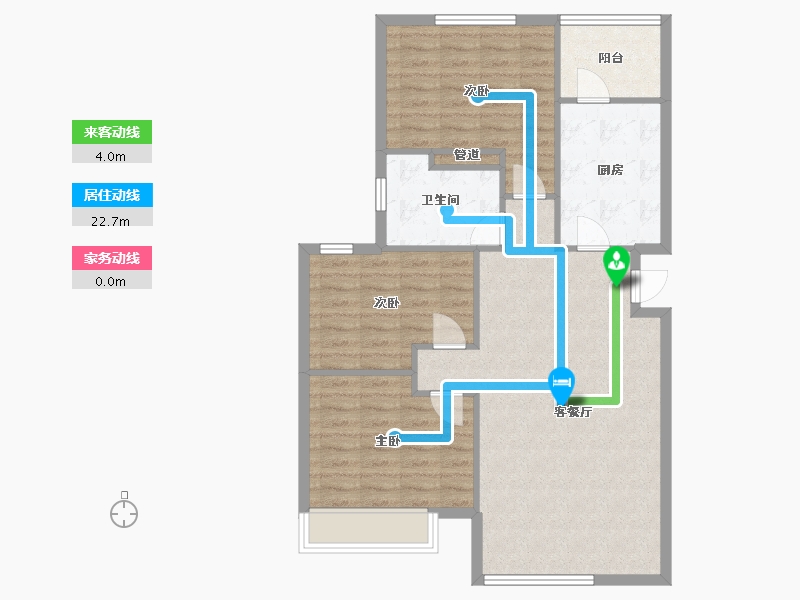 辽宁省-沈阳市-恒大中央广场白塔河二路31-59号（59号楼）113m²-90.92-户型库-动静线