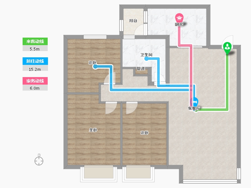 辽宁省-沈阳市-恒大中央广场白塔河二路（28,27）号楼118m²-94.41-户型库-动静线