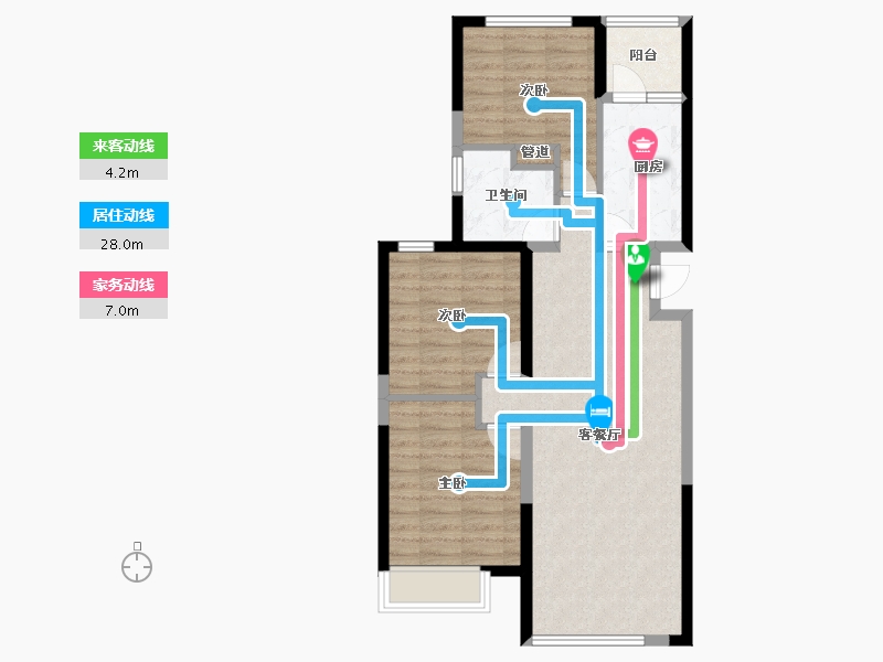 辽宁省-沈阳市-恒大中央广场白塔河二路（47，9）号楼113m²-75.61-户型库-动静线