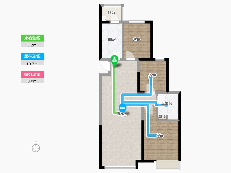 辽宁省-沈阳市-恒大中央广场白塔河二路（54,55,65）号楼106m²-84.80-户型库-动静线