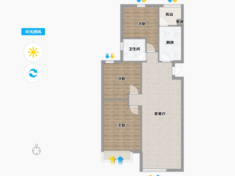 辽宁省-沈阳市-恒大中央广场白塔河二路31-50号（50号楼）113m²-90.40-户型库-采光通风