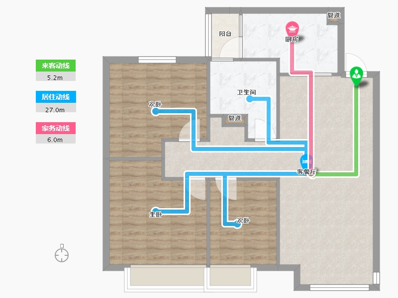 辽宁省-沈阳市-恒大中央广场白塔河二路31-59号（59号楼）116m²-92.79-户型库-动静线