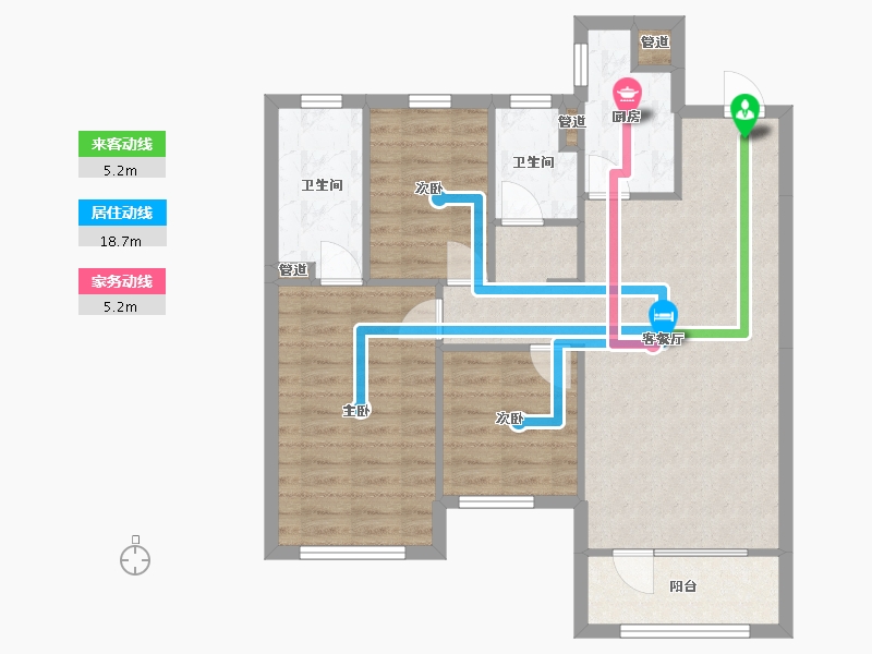 辽宁省-沈阳市-集美万象创新路（7,2,3,6)号楼108m²-81.13-户型库-动静线