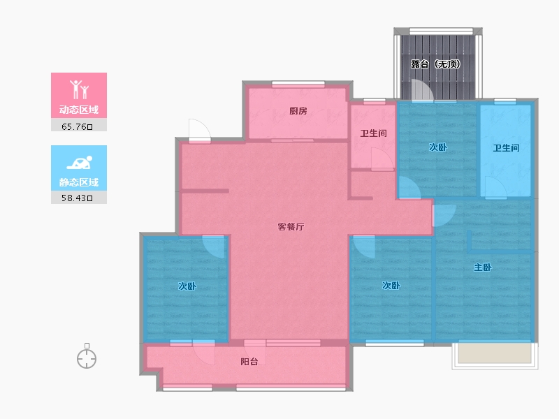 辽宁省-沈阳市-集美万象创新路（9,10,16,12,13)号楼143m²-119.33-户型库-动静分区