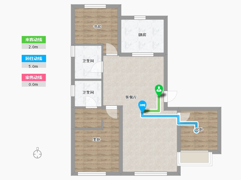 辽宁省-沈阳市-集美万象创新路（5,8)号楼118m²-75.27-户型库-动静线