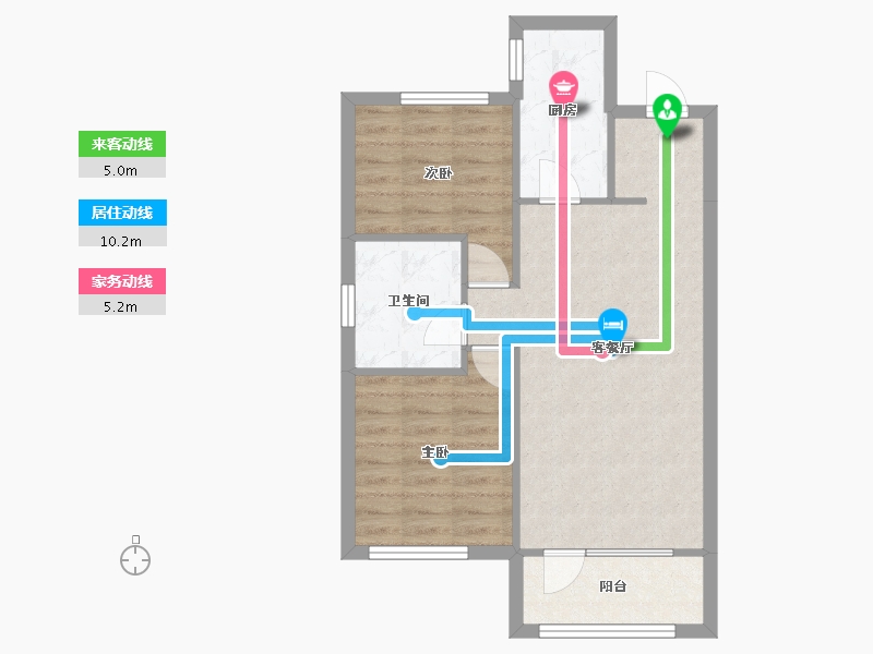 辽宁省-沈阳市-集美万象创新路（7,1,4,6,17)号楼84m²-60.89-户型库-动静线