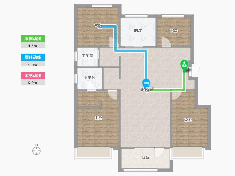 辽宁省-沈阳市-集美万象创新路（9,10,16,13,15)号楼120m²-108.60-户型库-动静线