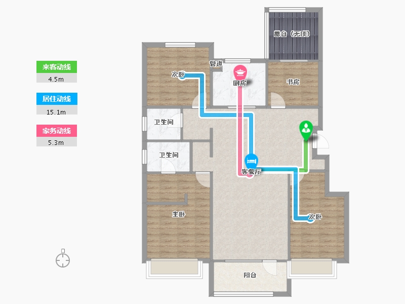 辽宁省-沈阳市-集美万象创新路（14,9,10,16,12)号楼128m²-115.51-户型库-动静线