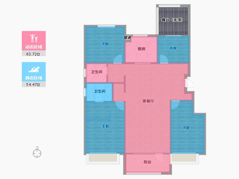 辽宁省-沈阳市-集美万象创新路（14,9,10,16,12)号楼128m²-115.51-户型库-动静分区