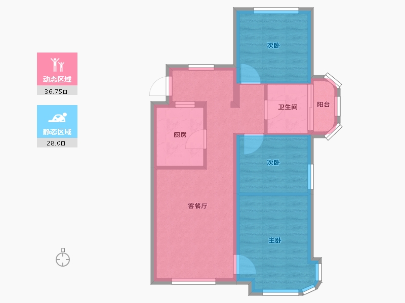 天津-天津市-鸿坤原乡小镇57号楼,64号楼,68号楼,69号楼,78号楼,79号楼建面9-57.12-户型库-动静分区