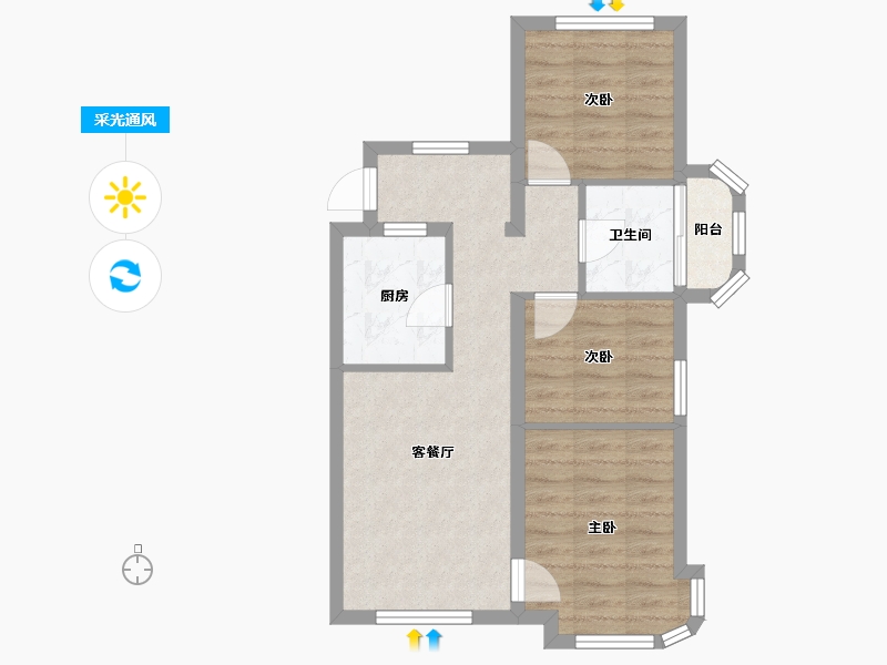 天津-天津市-鸿坤原乡小镇57号楼,64号楼,68号楼,69号楼,78号楼,79号楼建面9-57.12-户型库-采光通风