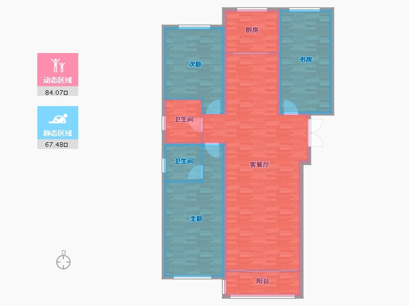 内蒙古自治区-锡林郭勒盟-康裕新苑-138.03-户型库-动静分区