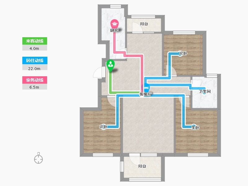 辽宁省-沈阳市-远洋仰山创新路10-17号（17号楼）100m²-79.03-户型库-动静线