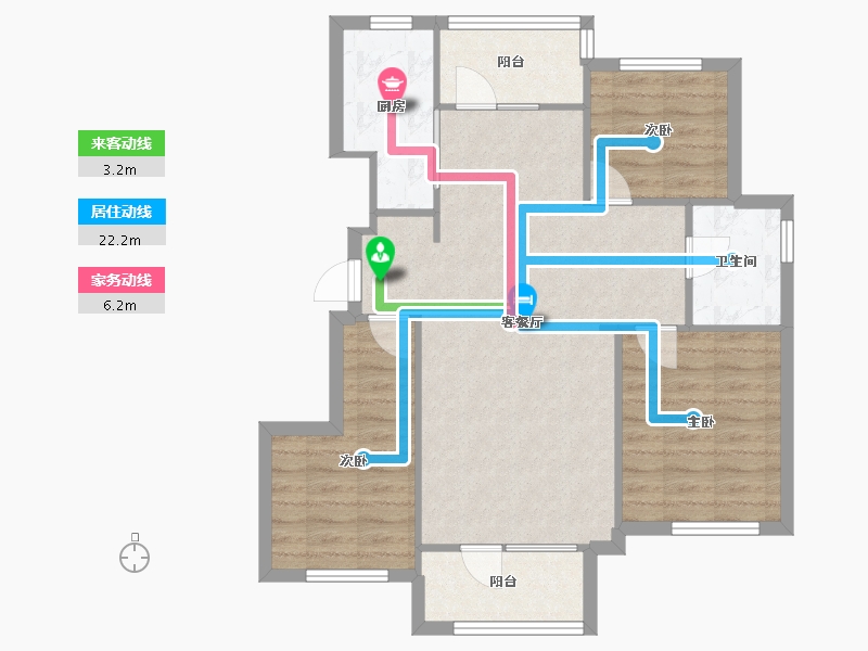 辽宁省-沈阳市-远洋仰山浑南区创新路（31,35,38）号楼99m²-78.59-户型库-动静线