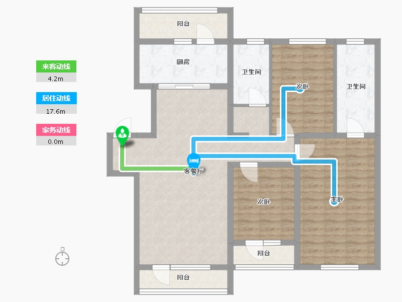 辽宁省-沈阳市-月星城央华墅沈中大街（28,24,25）号楼131m²-106.22-户型库-动静线