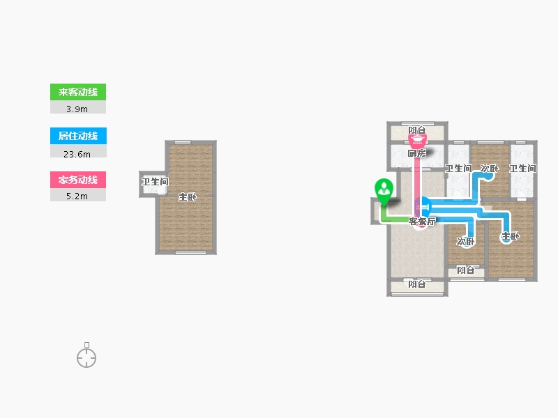 辽宁省-沈阳市-月星城央华墅沈中大街9-26号（26号楼）168m²-137.33-户型库-动静线