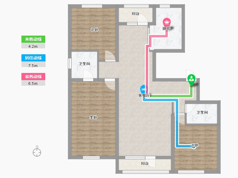 辽宁省-沈阳市-月星城央华墅沈中大街9-24号（24号楼）189m²-103.07-户型库-动静线