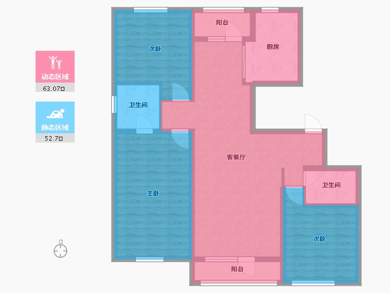 辽宁省-沈阳市-月星城央华墅沈中大街9-24号（24号楼）189m²-103.07-户型库-动静分区