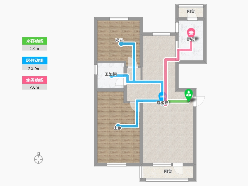 辽宁省-沈阳市-月星城央华墅沈中大街9-27号（27号楼）101m²-83.10-户型库-动静线