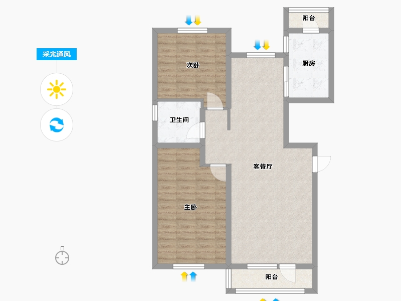 辽宁省-沈阳市-月星城央华墅沈中大街9-27号（27号楼）101m²-83.10-户型库-采光通风