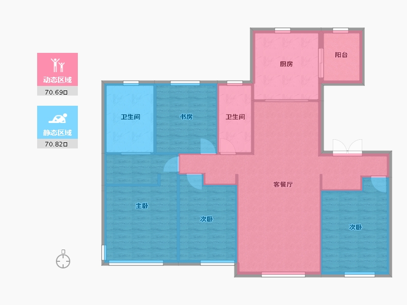 辽宁省-沈阳市-中海半山华府全运一东路（62,63,65)号楼155m²-130.05-户型库-动静分区