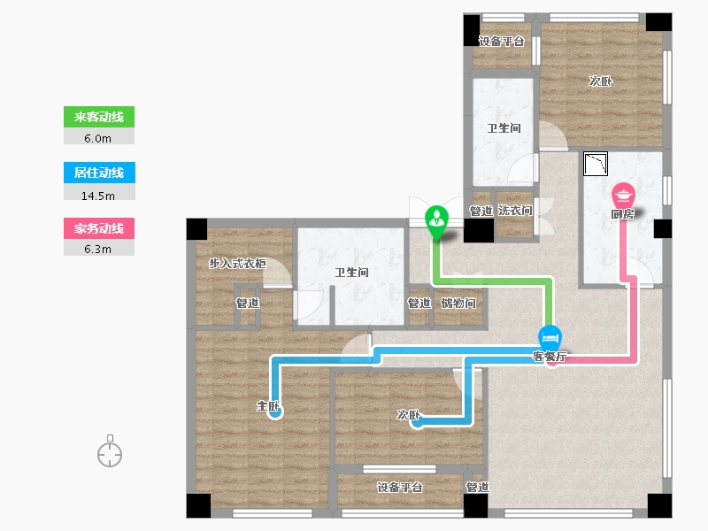 辽宁省-沈阳市-裕沁听月轩全运五路105-35号（Q）164m²-116.15-户型库-动静线