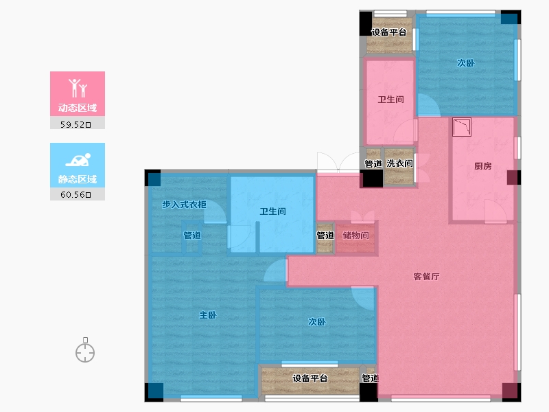 辽宁省-沈阳市-裕沁听月轩全运五路105-35号（Q）164m²-116.15-户型库-动静分区