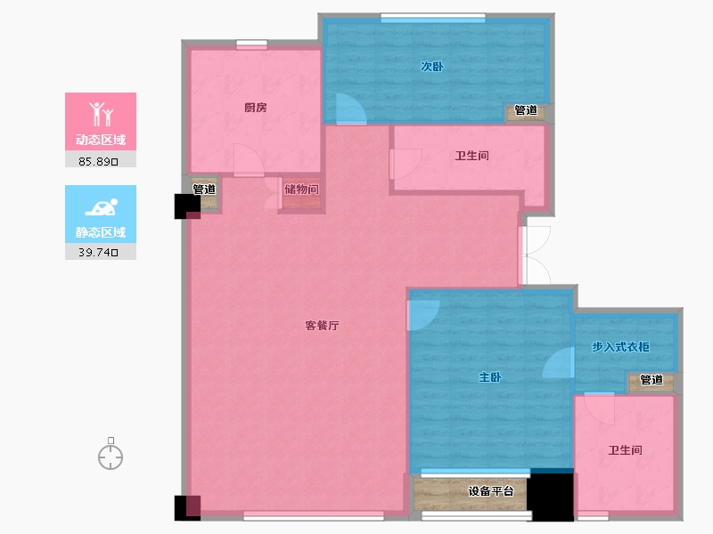 辽宁省-沈阳市-裕沁听月轩全运五路(A,C)127m²-119.93-户型库-动静分区