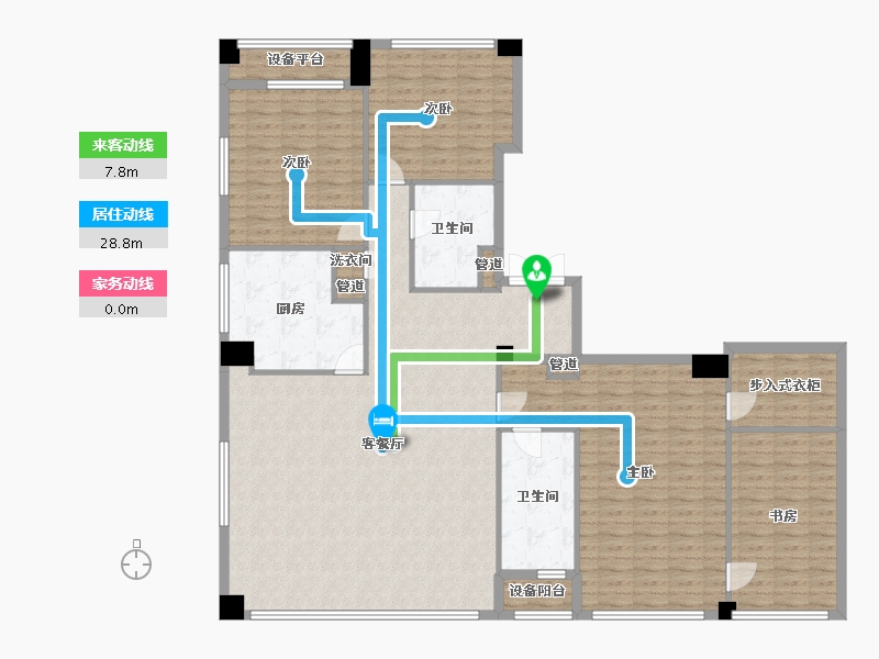 辽宁省-沈阳市-裕沁听月轩全运五路105-28号（J）227m²-170.14-户型库-动静线