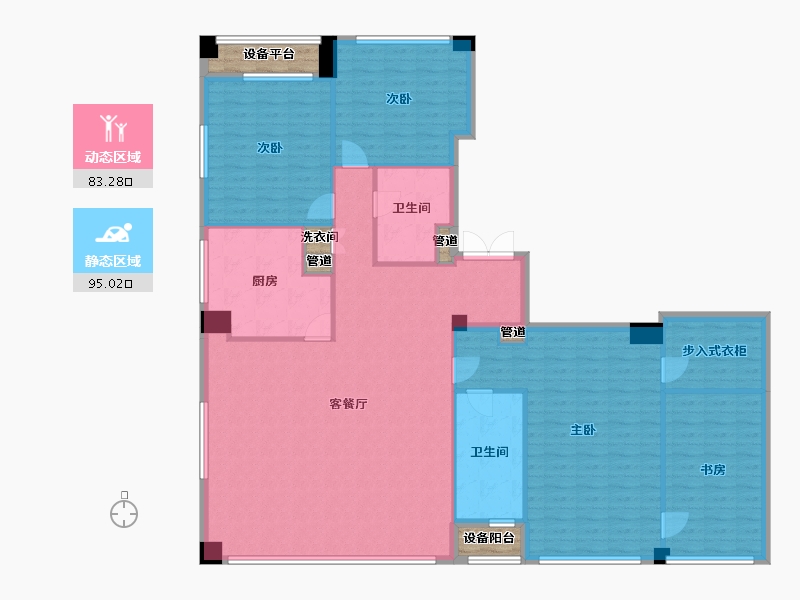 辽宁省-沈阳市-裕沁听月轩全运五路105-28号（J）227m²-170.14-户型库-动静分区