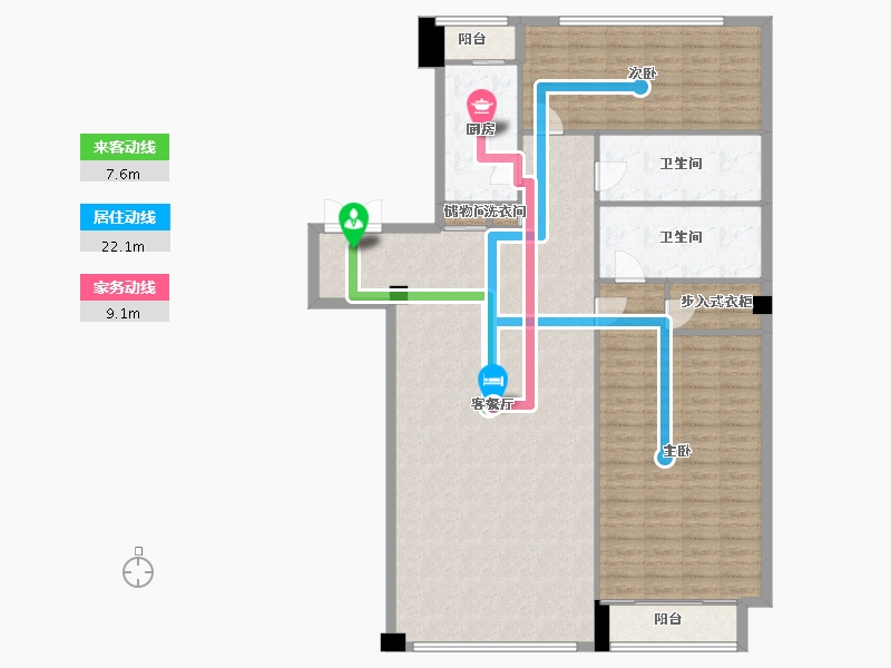 辽宁省-沈阳市-裕沁听月轩全运五路（J）,1号(A),3号（C）175m²-140.00-户型库-动静线