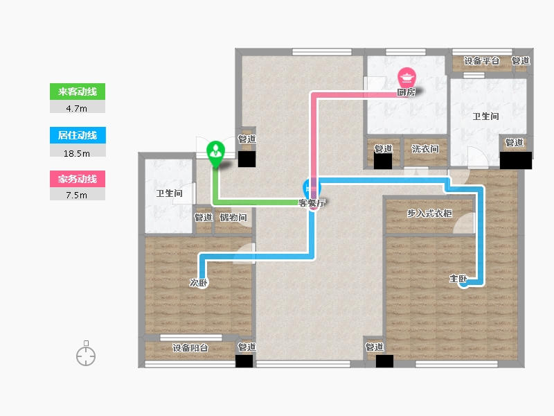 辽宁省-沈阳市-裕沁听月轩全运五路105-35号（Q）184m²-136.15-户型库-动静线