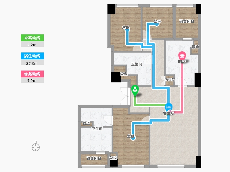 辽宁省-沈阳市-裕沁听月轩全运五路105-36号140m²-100.30-户型库-动静线