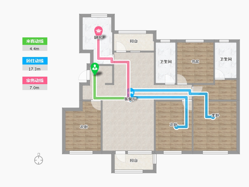 辽宁省-沈阳市-远洋仰山创新路（16,5,10,13,15）号楼139m²-113.24-户型库-动静线