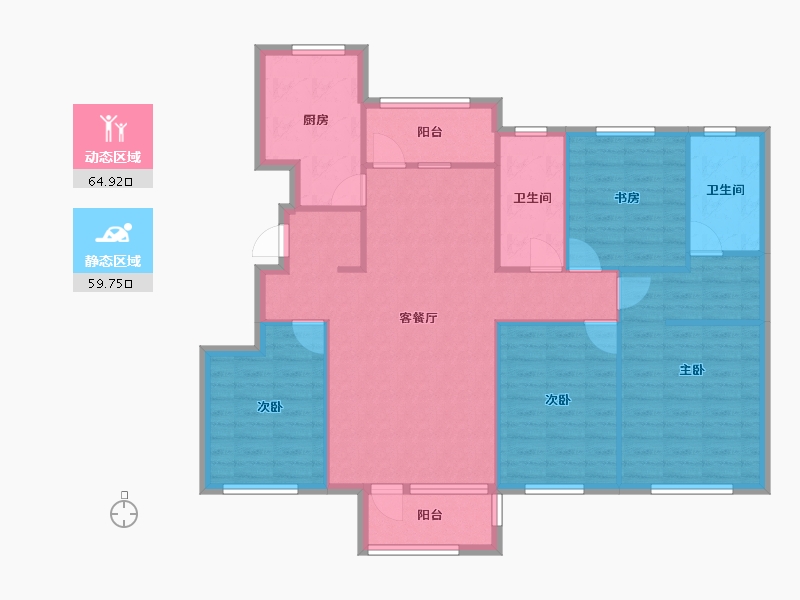 辽宁省-沈阳市-远洋仰山创新路（16,5,10,13,15）号楼139m²-113.24-户型库-动静分区