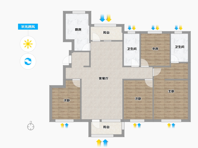 辽宁省-沈阳市-远洋仰山创新路（16,5,10,13,15）号楼139m²-113.24-户型库-采光通风