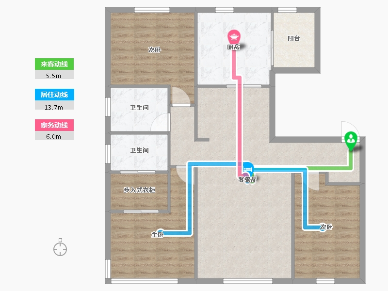 辽宁省-沈阳市-中海半山华府全运一东路（93,86,87)号楼128m²-102.36-户型库-动静线