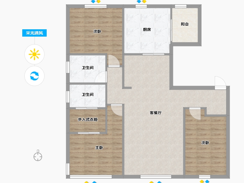 辽宁省-沈阳市-中海半山华府全运一东路（93,86,87)号楼128m²-102.36-户型库-采光通风