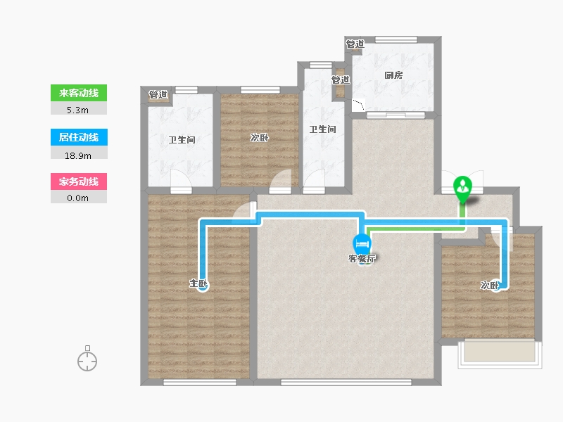 辽宁省-沈阳市-中海润山府全运一东路1-17号（17号楼）151m²-122.33-户型库-动静线