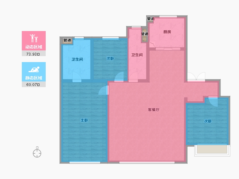 辽宁省-沈阳市-中海润山府全运一东路1-17号（17号楼）151m²-122.33-户型库-动静分区