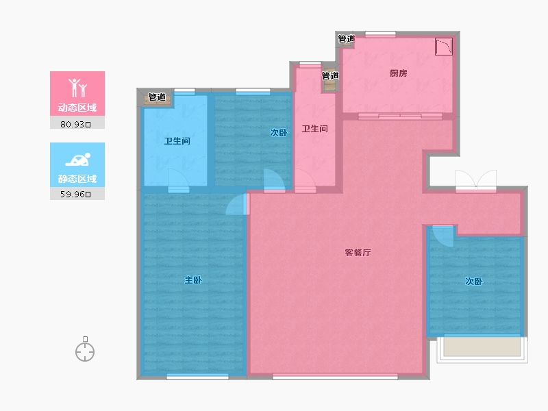 辽宁省-沈阳市-中海润山府全运一东路1-19号（19号楼）158m²-128.92-户型库-动静分区