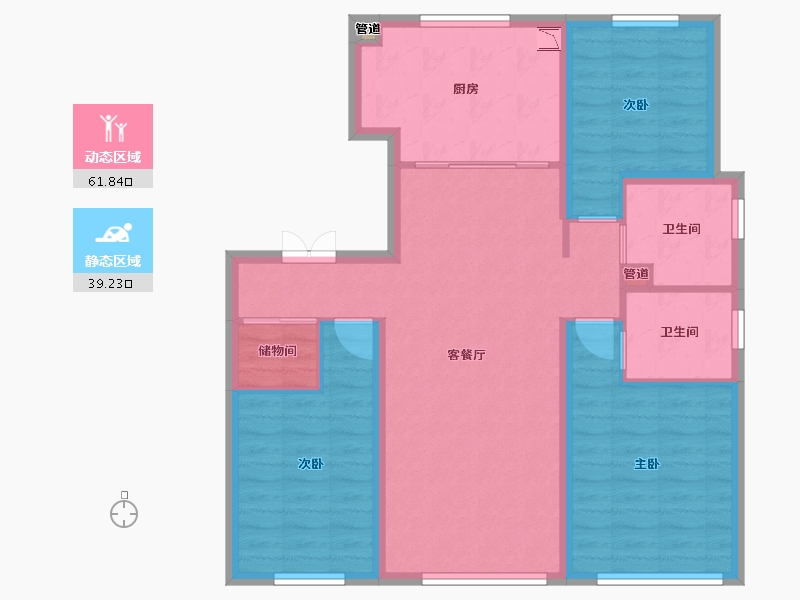 辽宁省-沈阳市-中海润山府全运一东路1-37号（37号楼）117m²-90.53-户型库-动静分区