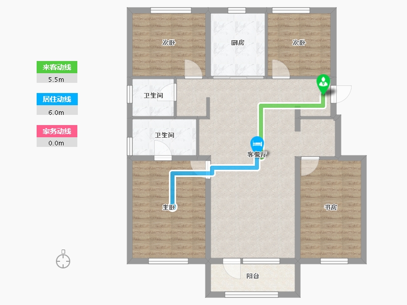 辽宁省-沈阳市-中旅万科城双园路（20,21,28,29）号楼129m²-102.94-户型库-动静线