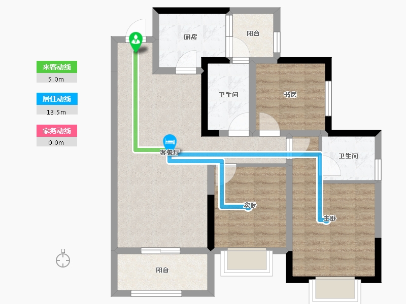 四川省-成都市-北辰鹿鸣院-77.18-户型库-动静线