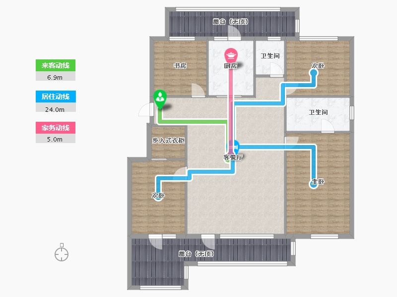 辽宁省-沈阳市-金地樾檀山167m²-160.23-户型库-动静线