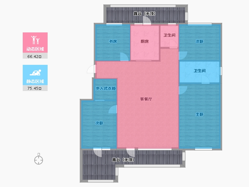 辽宁省-沈阳市-金地樾檀山167m²-160.23-户型库-动静分区