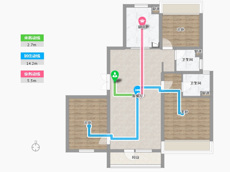 辽宁省-沈阳市-金石小镇沈营大街（B5,B6,A5,A9）号楼116m²-85.05-户型库-动静线