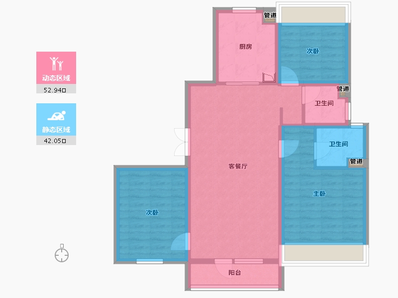 辽宁省-沈阳市-金石小镇沈营大街（B5,B6,A5,A9）号楼116m²-85.05-户型库-动静分区