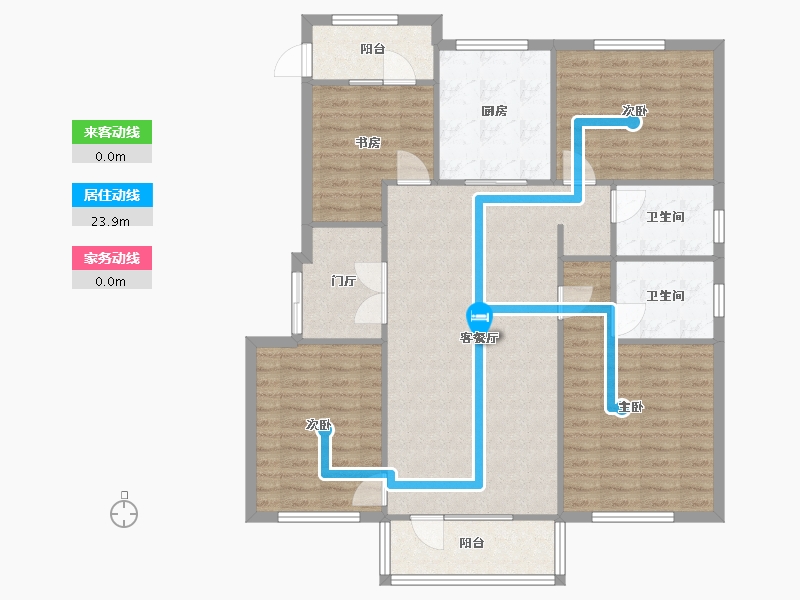 辽宁省-沈阳市-金石小镇沈营大街（A4,B1,B7,B5）130m²-115.62-户型库-动静线