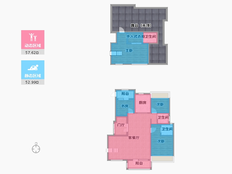 辽宁省-沈阳市-郡原小石城红椿东路（3-6,3-9）号楼164m²-131.21-户型库-动静分区